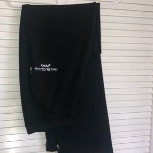 Black ASICS NYC marathon athletic pants